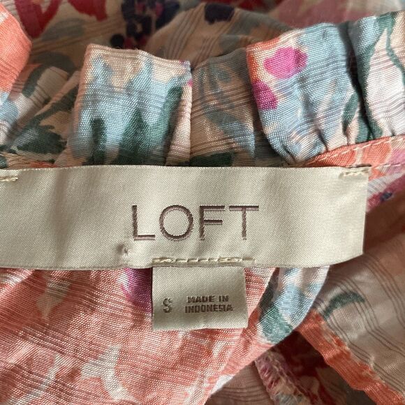 LOFT floral print high neck sleeveless blouse size S - Picture 10 of 12